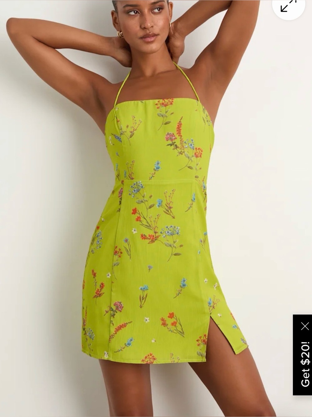 Lulus Floral Halter Mini Dress